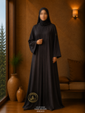 A4-LC008 - Nida Plates Abaya (Dark Brown)