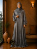 A4-LC008 - Nida Plates Abaya (Dusky Grey)