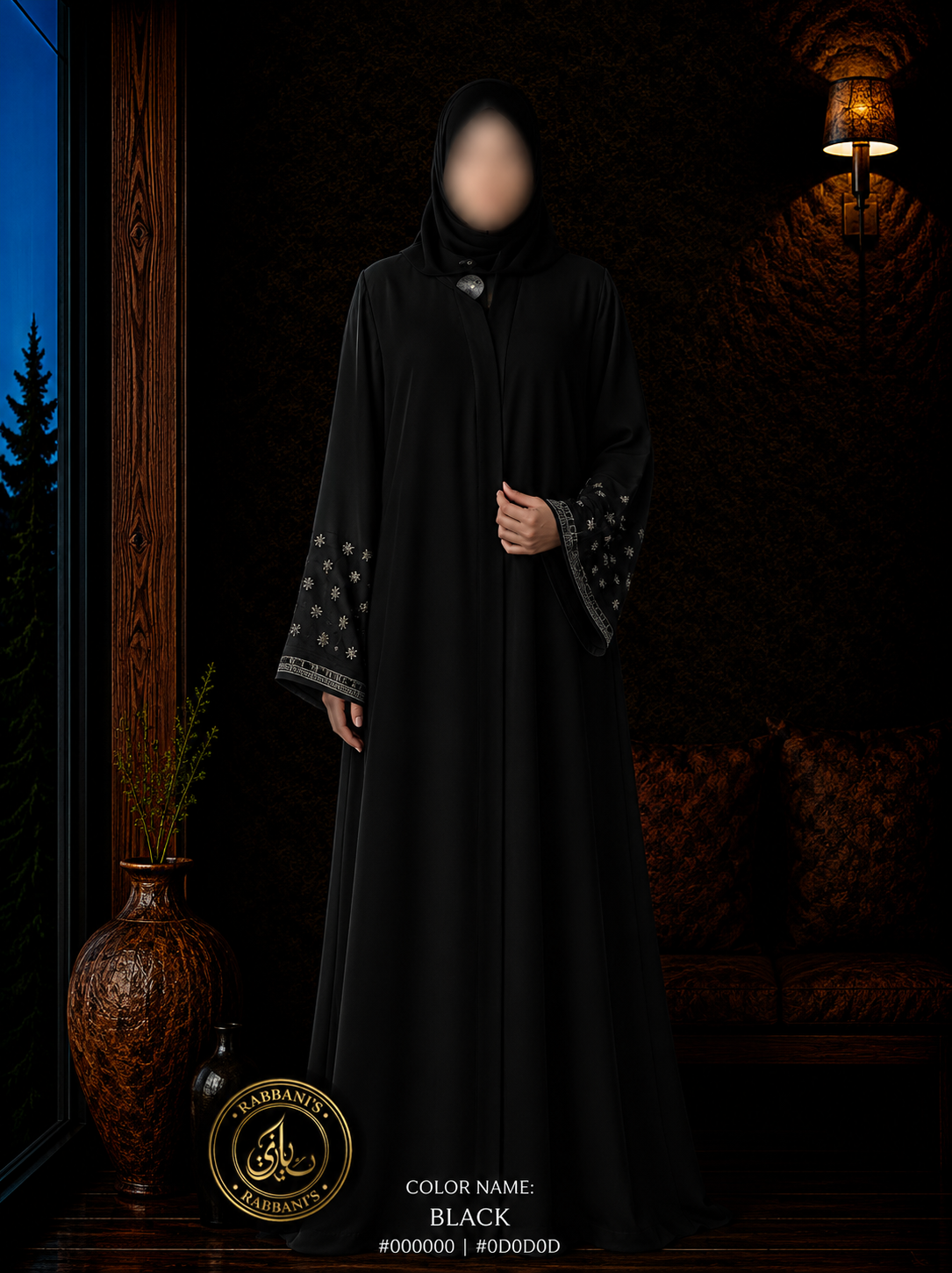 A4-LC013 Modest Abaya (Black MIx1)