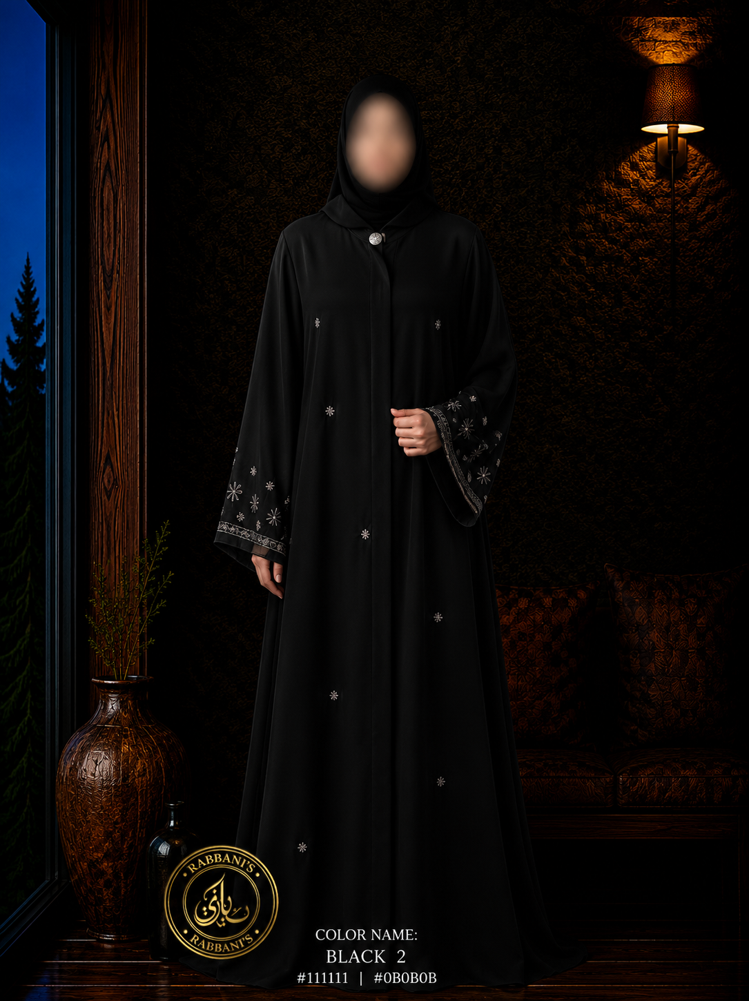 A4-LC013 Modest Abaya (Black Mix2)