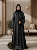 A4-LC014 - Self Printed Modest Abaya (Ash Black)