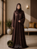 A4-LC014 - Self Printed Modest Abaya (Brown)