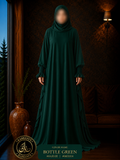 A4-LC019 - Modest JALPARI 2peice Abaya(Botttle Green)
