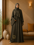 A4-LC005 - Princess Modest Abaya (Dark Olive)
