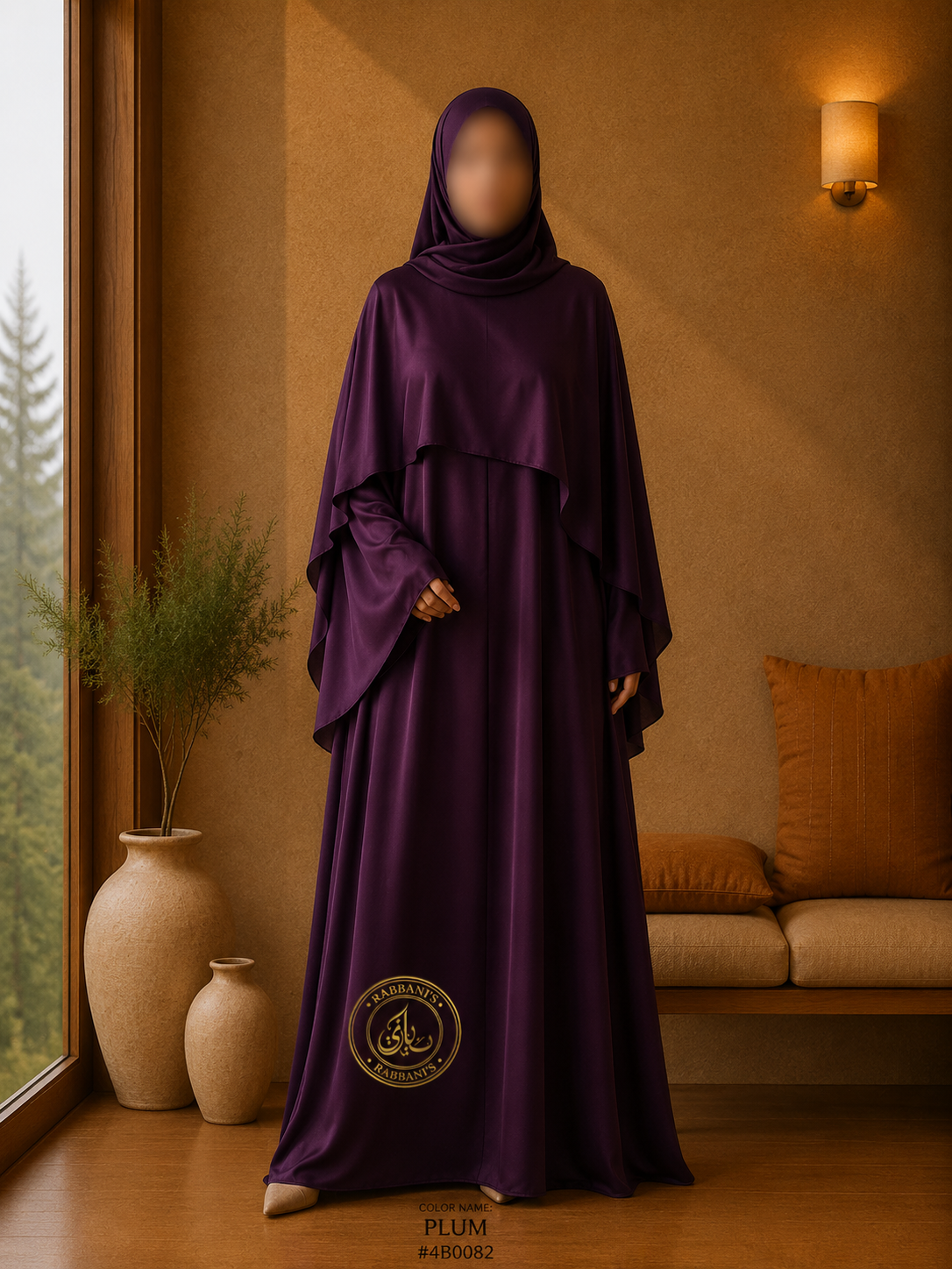 A4-LC005 - Princess Modest Abaya (Plum)