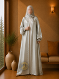 A5-LC006 - Lava Silk Upper Inner Abaya (Pearl Grey)