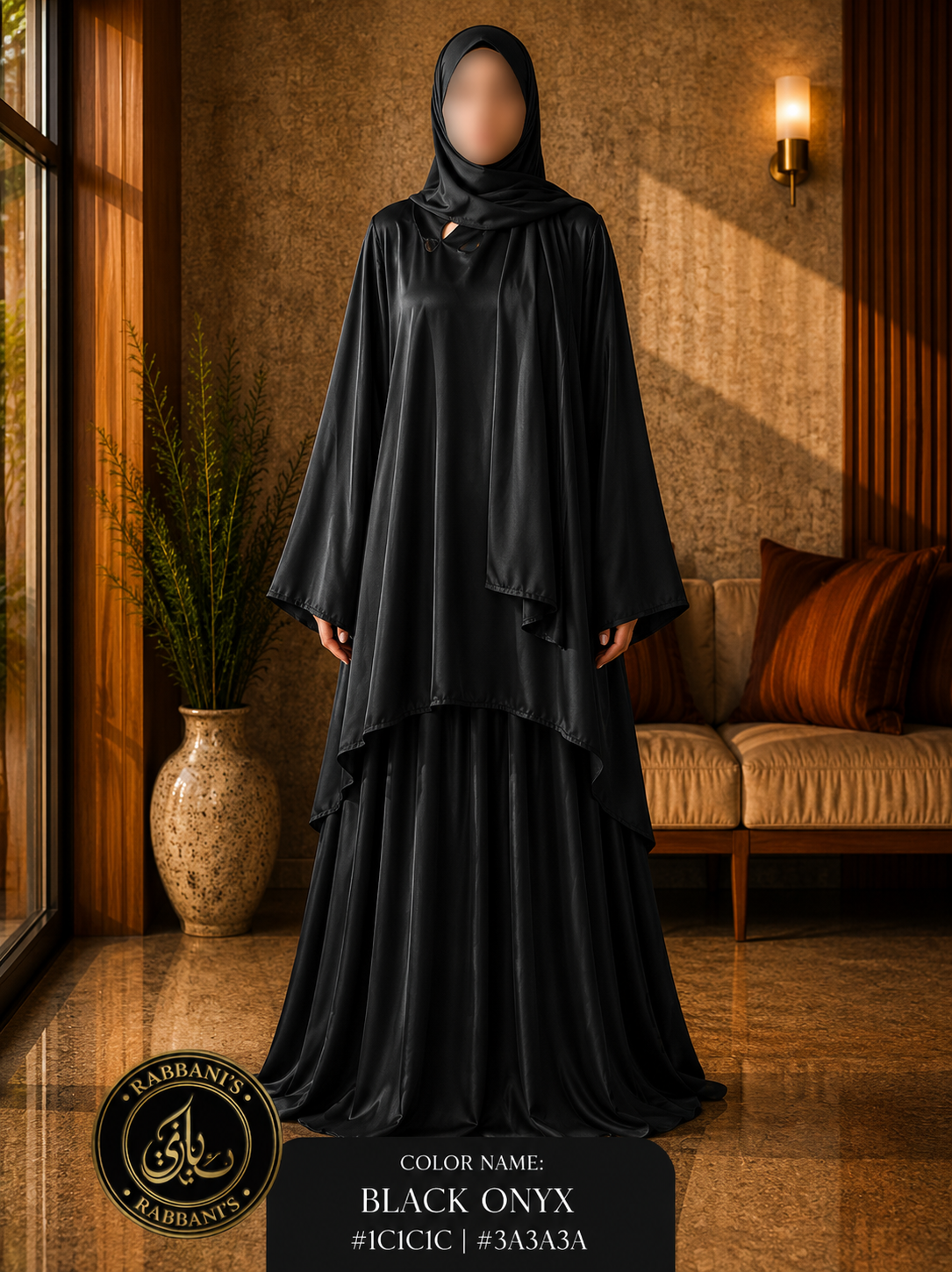 A7-LC018 - Funky Skirt Abaya(Black)