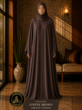 A7-LC008 - Nida Plates Abaya (Coffee Brown)