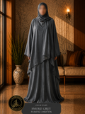 A7-LC018 - Funky Skirt Abaya(Smoke Grey)