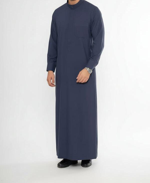 T1-014 Plain Navy Blue Saudi Thobe