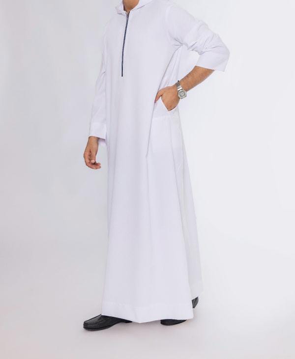 T1-017 White Hoodie Thobe