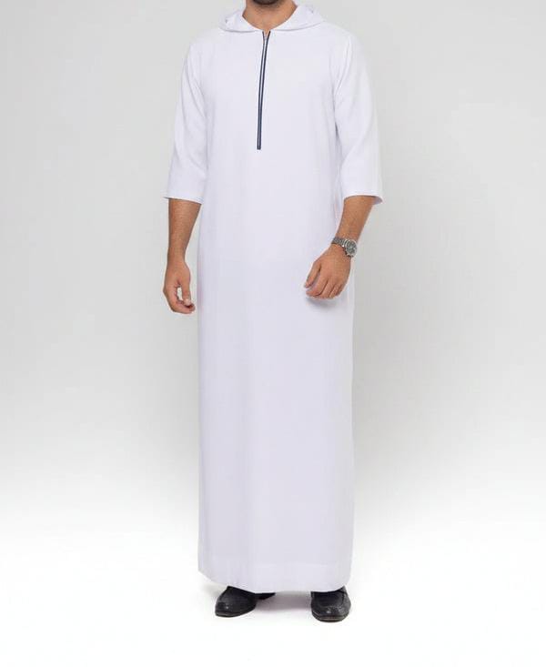 T1-017 White Hoodie Thobe