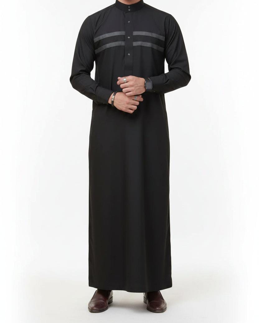 T1-003 Premium Black Designer Thobes