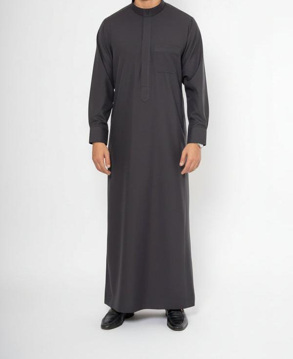 T1-011 Plain Black Saudi Thobes