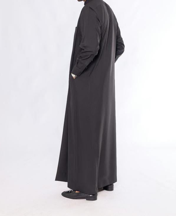 T1-011 Plain Black Saudi Thobes