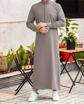 T1-013 Plain Light Grey Saudi Thobe