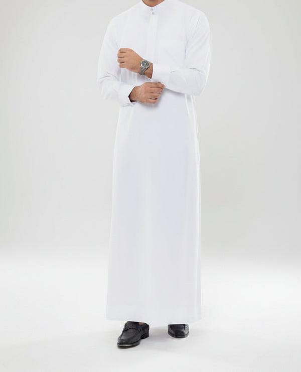 T1-012 Plain White Saudi Thobe
