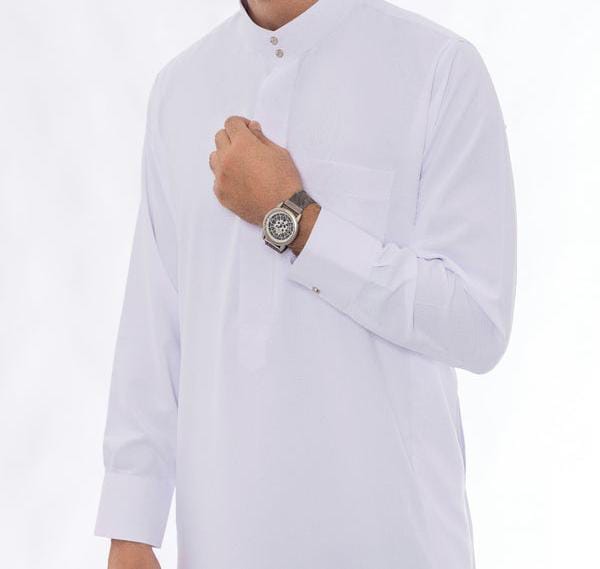 T1-012 Plain White Saudi Thobe
