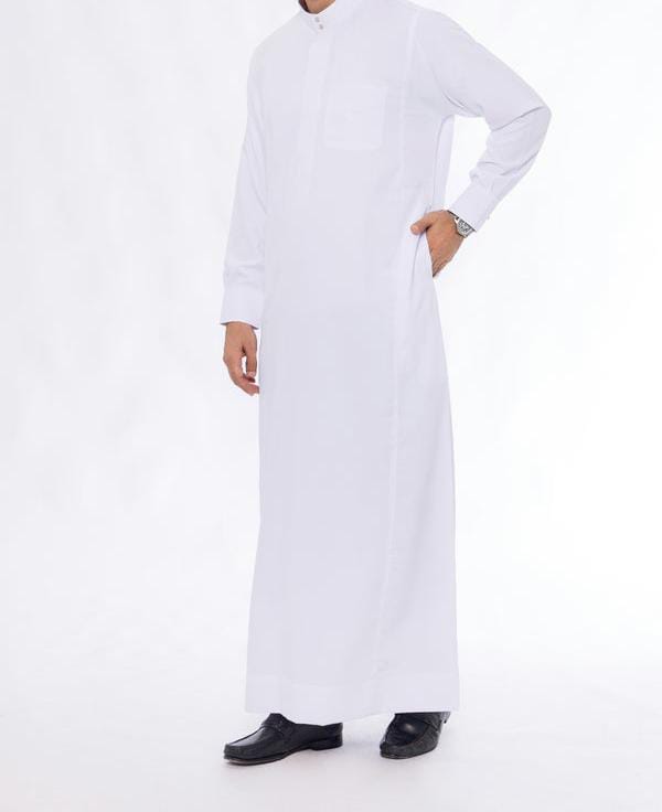 T1-012 Plain White Saudi Thobe